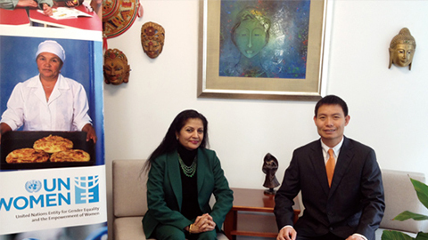 南非首位女性副总统 联合国会见凯发k8CEO